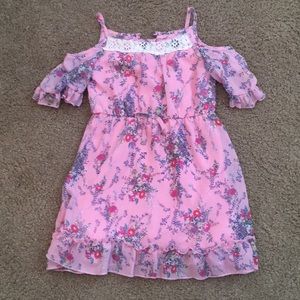 Girls pink floral dress